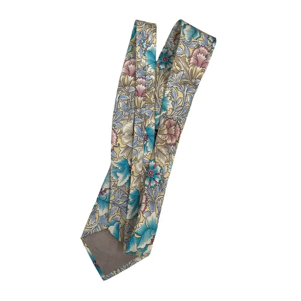 Vintage Christian Dior Necktie Silk Neck Tie Floral